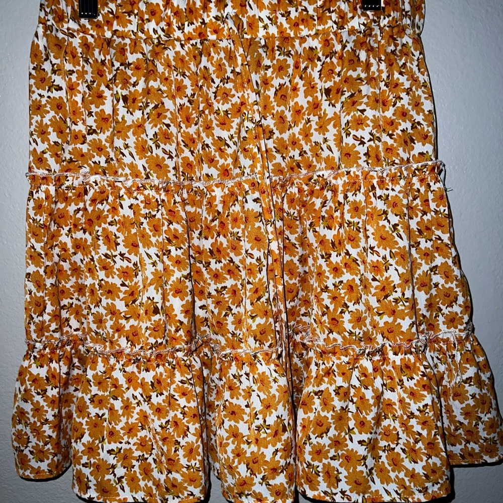 orange shein skirt